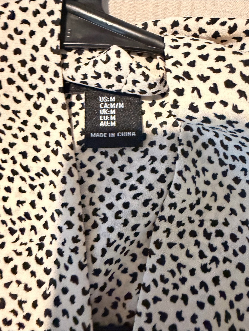 Printed Cream and Black Women's blouse
